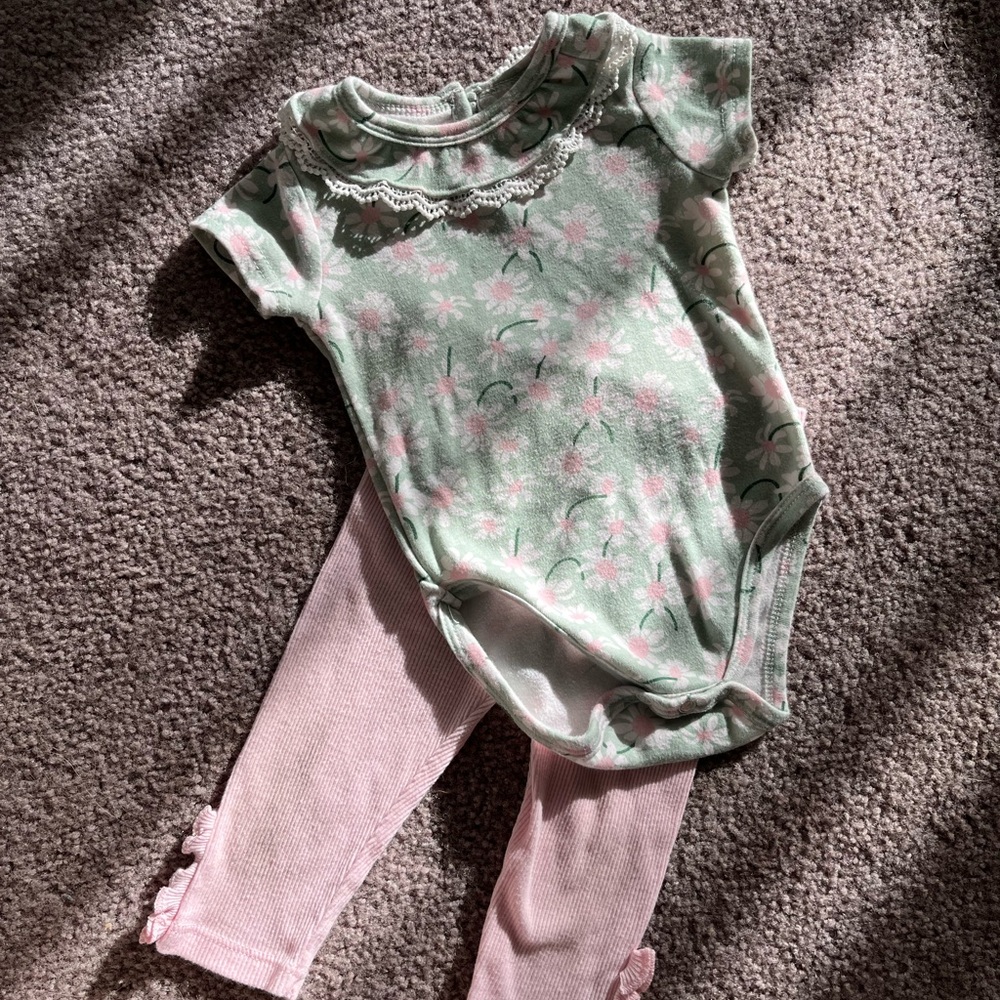 6-9 month floral outfit